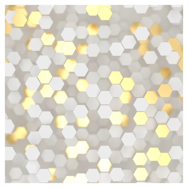 Obraz - Zlato-bílé hexagony (30x30 cm)