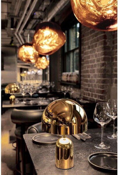 Tom Dixon - Bell Portable Stolní Lampa H28 IP44 ZlatáTom Dixon - Lampemesteren