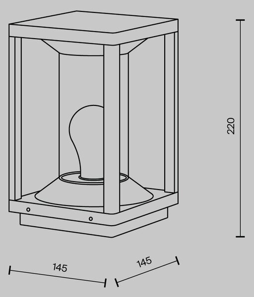 Maytoni Venkovní sloupkové svítidlo CELL, 15W, v. 22 cm, 1xE27, IP54
