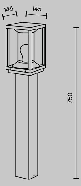 Maytoni Venkovní sloupkové svítidlo CELL, 15W, v. 75 cm, 1xE27, IP54