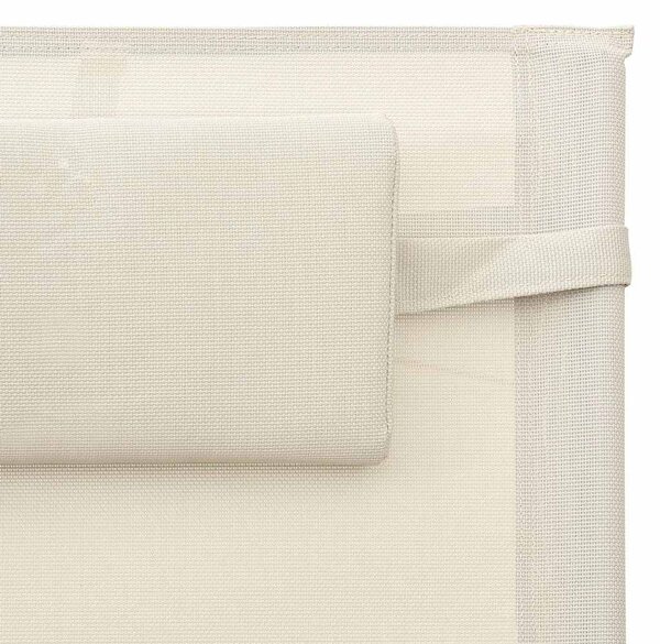 Zahradní lehátka 2 ks textilen krémová a šedá 310510