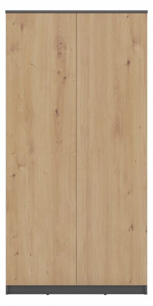 Dvoudveřová šatní skříň 90 cm TAUNO - dub artisan / antracitová