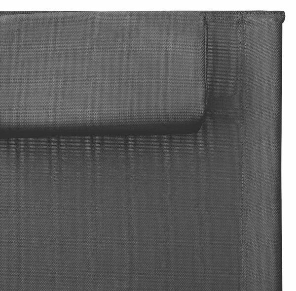Zahradní lehátko textilen černo-šedé 310513