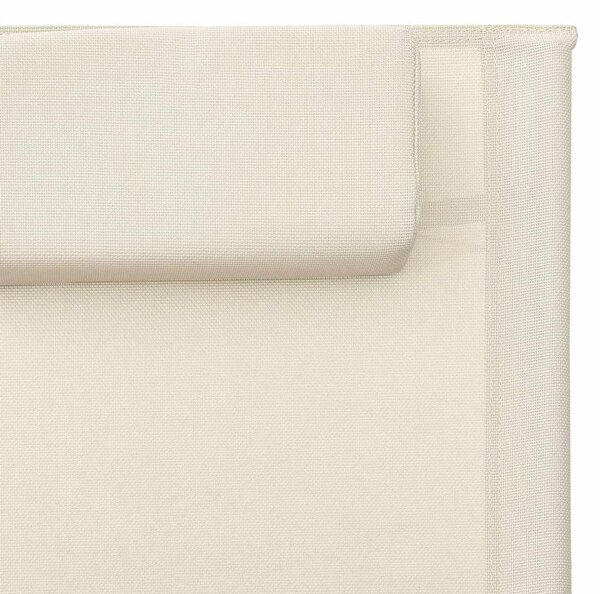 Zahradní lehátko textilen krémovo-šedé 310514