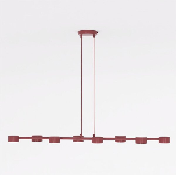 Závěsné svítidlo MEGARA 8 – vínové, 8× GX53, šířka 116 cm