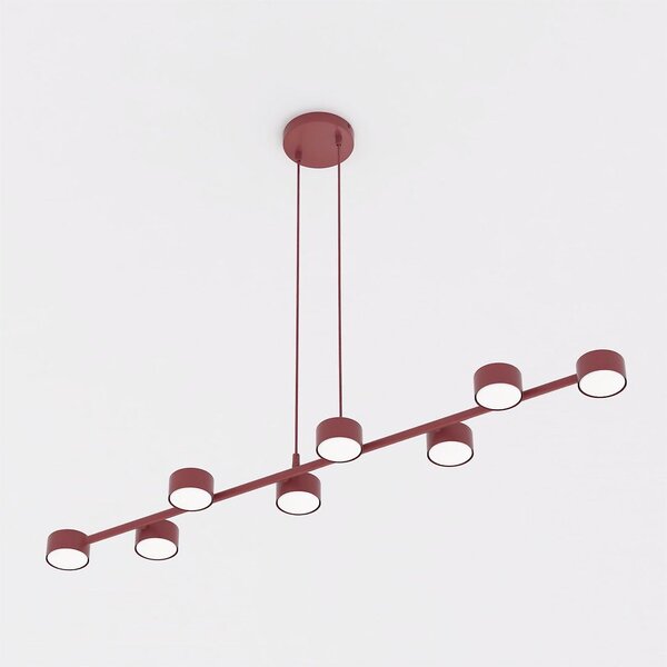 Závěsné svítidlo MEGARA 8 – vínové, 8× GX53, šířka 116 cm