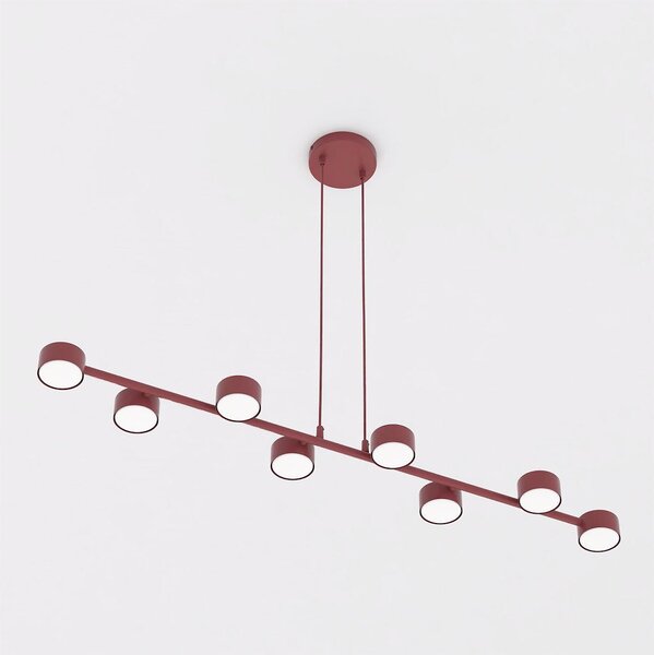 Závěsné svítidlo MEGARA 8 – vínové, 8× GX53, šířka 116 cm