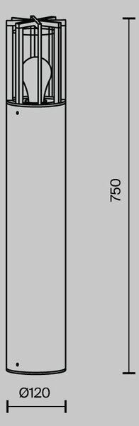 Maytoni Moderní venkovní sloupkové svítidlo AMAS, 15W, v. 75 cm, 1xE27, IP54