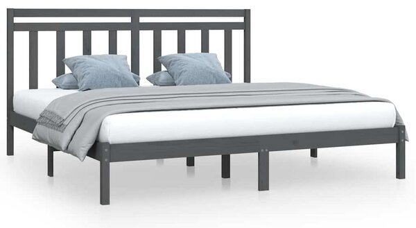 Rám postele šedý masivní dřevo 200 x 200 cm 3105272
