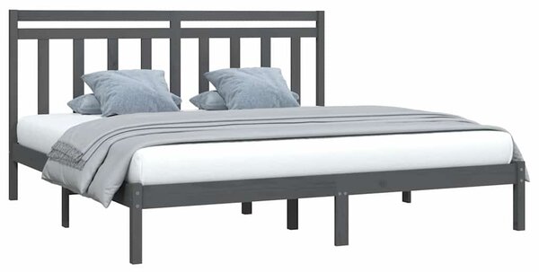 Rám postele šedý masivní dřevo 200 x 200 cm 3105272