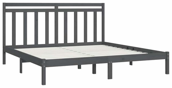 Rám postele šedý masivní dřevo 200 x 200 cm 3105272