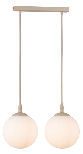 Závěsné svítidlo COSMO 2 – moka, opálové sklo, 2× E14, šířka 40 cm