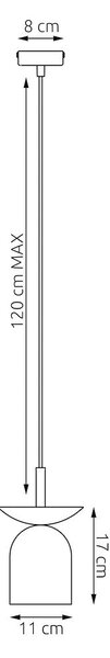 Závěsné svítidlo EGO 1 – černé / moka, 1× E14, šířka 11 cm