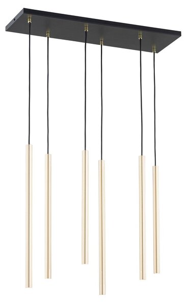 Závěsné svítidlo SELTER 6 – zlaté, 6× G9, šířka 59 cm