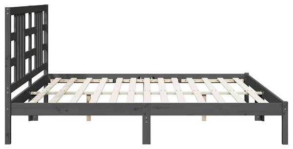 Rám postele šedý masivní dřevo 200 x 200 cm 3105427