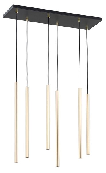Závěsné svítidlo SELTER 6 – zlaté, 6× G9, šířka 59 cm