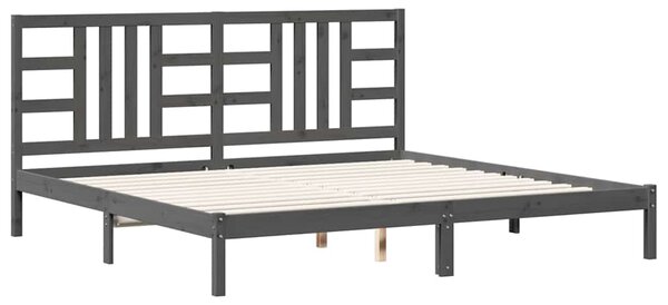 Rám postele šedý masivní dřevo 200 x 200 cm 3105427