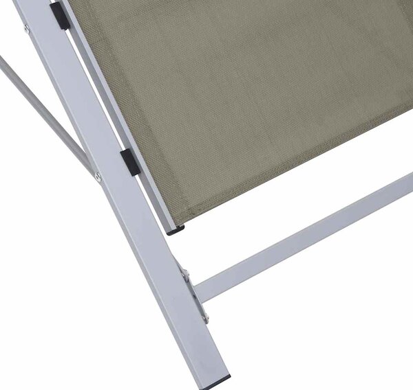 Zahradní lehátko textilen a hliník taupe 310537