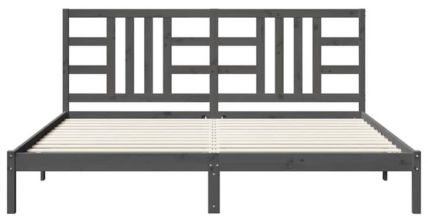 Rám postele šedý masivní dřevo 200 x 200 cm 3105427
