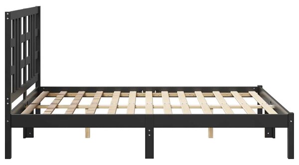 Rám postele černý masivní dřevo 140 x 190 cm 3105389