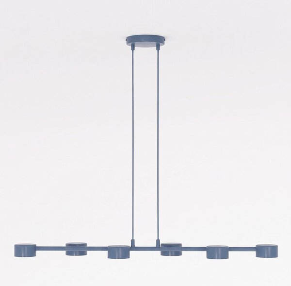 Závěsné svítidlo MEGARA 6 – tlumeně modré, 6× GX53, šířka 95 cm