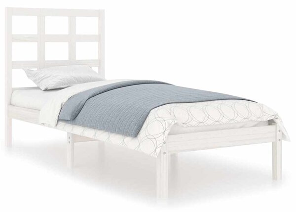 Rám postele bílý masivní dřevo 75 x 190 cm malé jednolůžko 3105431