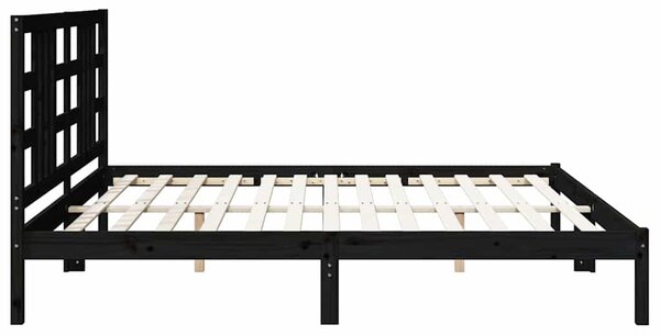 Rám postele černý masivní dřevo 200 x 200 cm 3105429