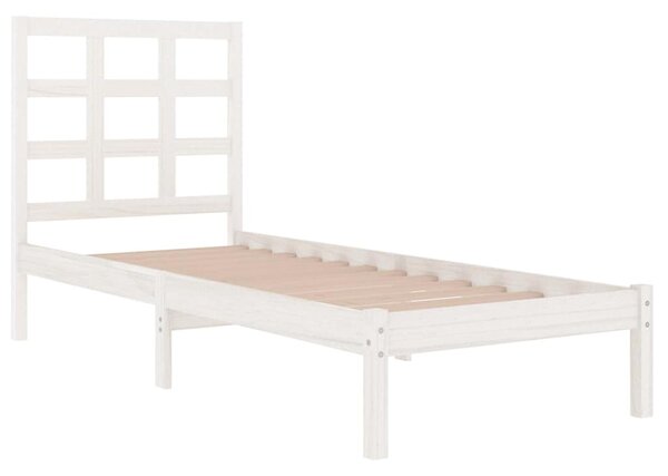Rám postele bílý masivní dřevo 75 x 190 cm malé jednolůžko 3105431