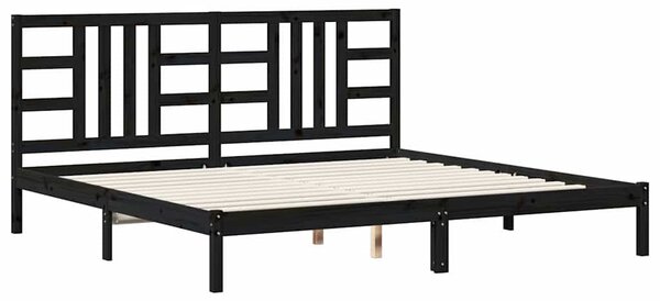 Rám postele černý masivní dřevo 200 x 200 cm 3105429