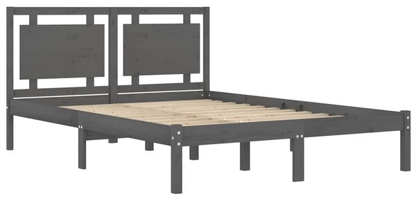 Rám postele šedý masivní dřevo 200 x 200 cm 3105557
