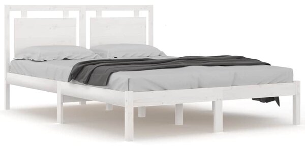 Rám postele bílý masivní dřevo 200 x 200 cm 3105556