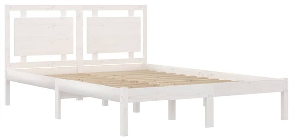 Rám postele bílý masivní dřevo 200 x 200 cm 3105556
