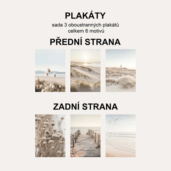 Sada oboustranných plakátů Pampová Tráva | 3 x A3 | DP3351491
