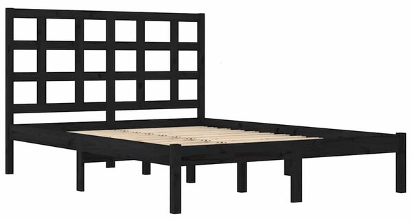 Rám postele černý masivní dřevo 200 x 200 cm 3105494
