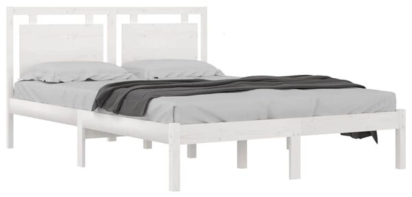 Rám postele bílý masivní dřevo 200 x 200 cm 3105556