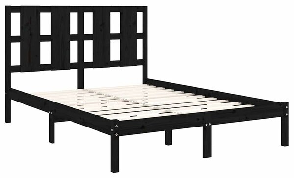 Rám postele černý masivní borovice 140 x 190 cm 3105584