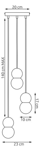 Závěsné svítidlo LOOP 3 – bílé, 3× G9, šířka 23 cm