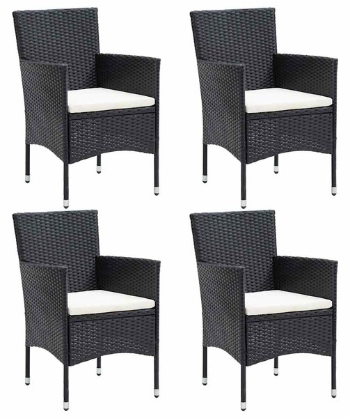 Zahradní jídelní židle 4 ks polyratan černé 310562