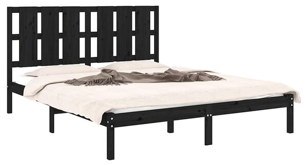 Rám postele černý masivní dřevo 150 x 200 cm King Size 3105609
