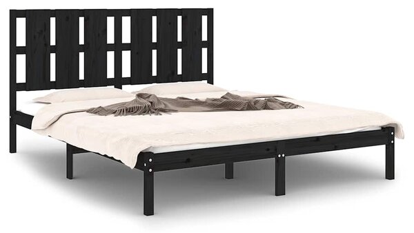 Rám postele černý masivní dřevo 150 x 200 cm King Size 3105609