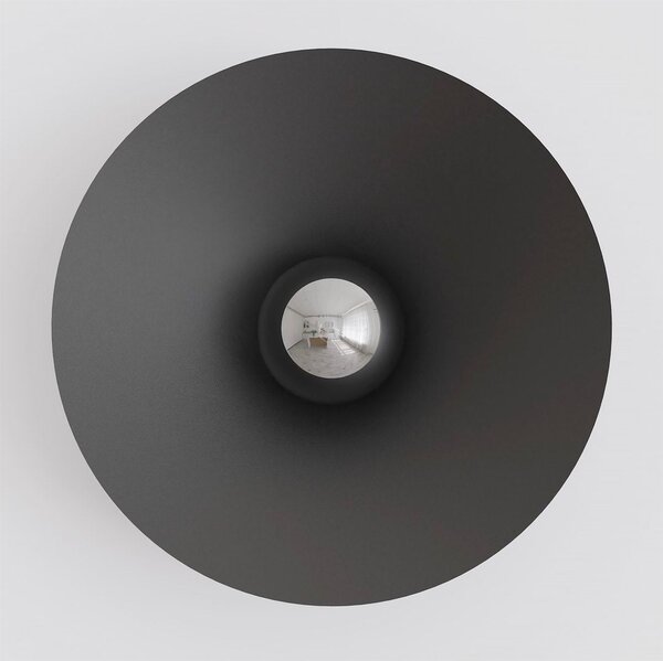 Nástěnné svítidlo MONO K1L – černé, grafitové sklo, 1× E14, šířka 50 cm