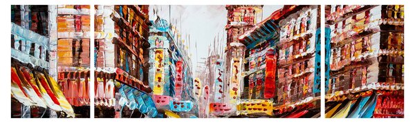 Obraz - Hong Kong, olejomalba (170x50 cm)