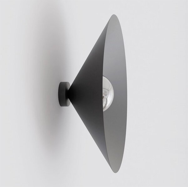 Nástěnné svítidlo MONO K1L – černé, grafitové sklo, 1× E14, šířka 50 cm