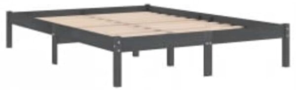 Rám postele šedý masivní dřevo 200 x 200 cm 3105687