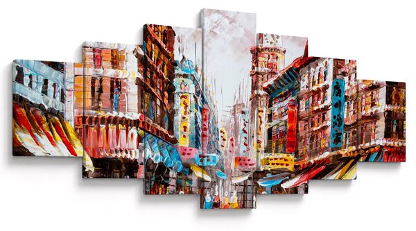 Obraz - Hong Kong, olejomalba (210x100 cm)