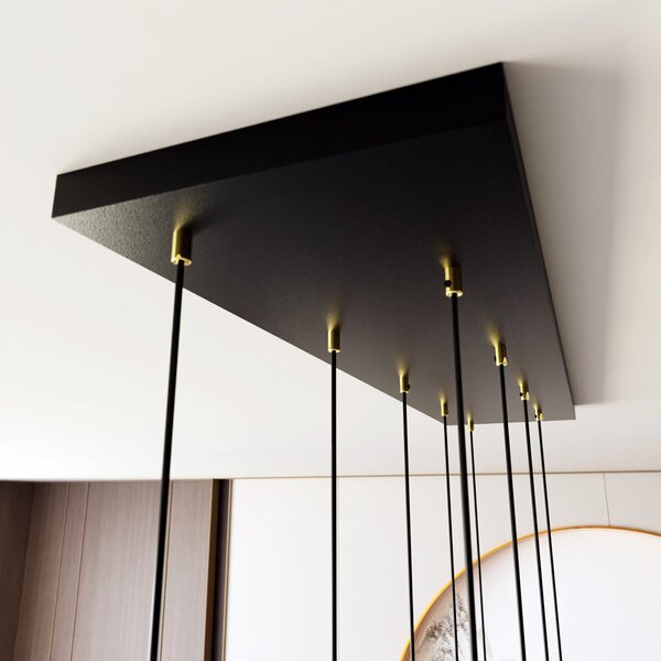 Závěsné svítidlo SELTER 9 – zlaté, 9× G9, šířka 92 cm