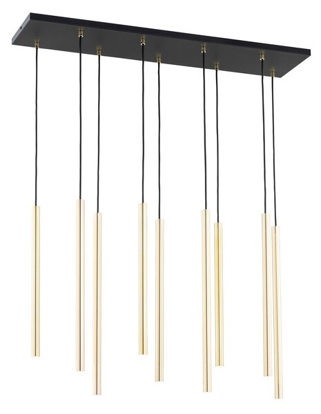 Závěsné svítidlo SELTER 9 – zlaté, 9× G9, šířka 92 cm