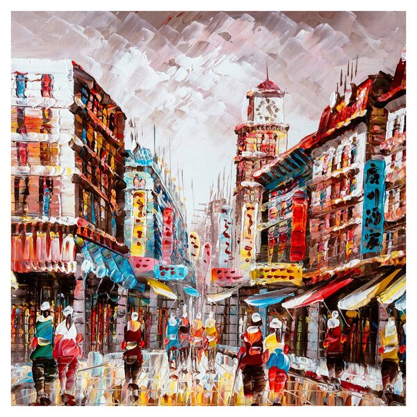 Obraz - Hong Kong, olejomalba (30x30 cm)