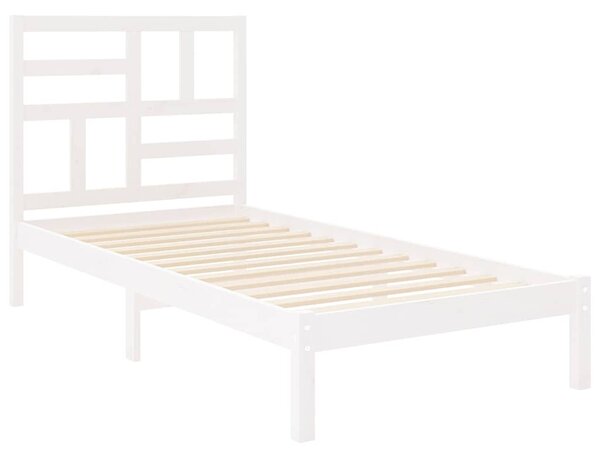 Rám postele bílý masivní dřevo 90 x 190 cm jednolůžko 3105916