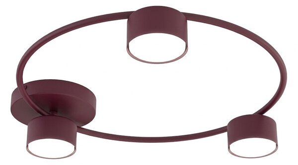 Stropní svítidlo LUCIO 3 – vínové, 3× GX53, šířka 48 cm